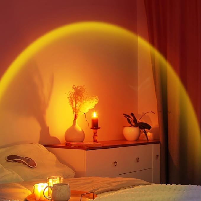 Sunset Lamp Projector,360 Degree Rotation Sunset Lights for Bedroom, Led Lamp with USB Port for Home Decor, Sunset Lamps for Room Decor,Photography,Tiktok Live