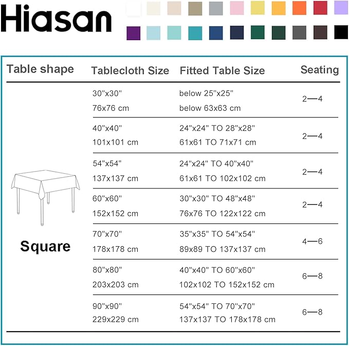Hiasan Dusty Rose Square Tablecloth - Waterproof and Spillproof Washable Fabric Table Cloth for Dining Room Kitchen, 60 x 60 Inch