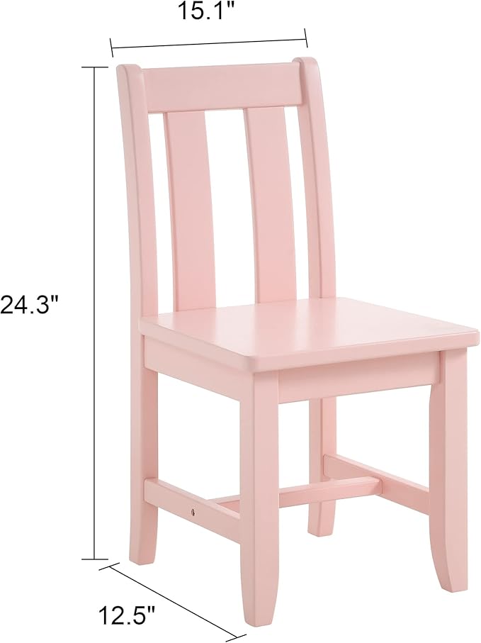 MUSEHOMEINC Kids Chairs for Toddlers, Children Wooden Chairs for Playing or Activity, Set of 2, Activity Chair for Children/Kids Wooden Chair/Preschool Furniture/Gift for Boys Girls. (Pink, Chair)