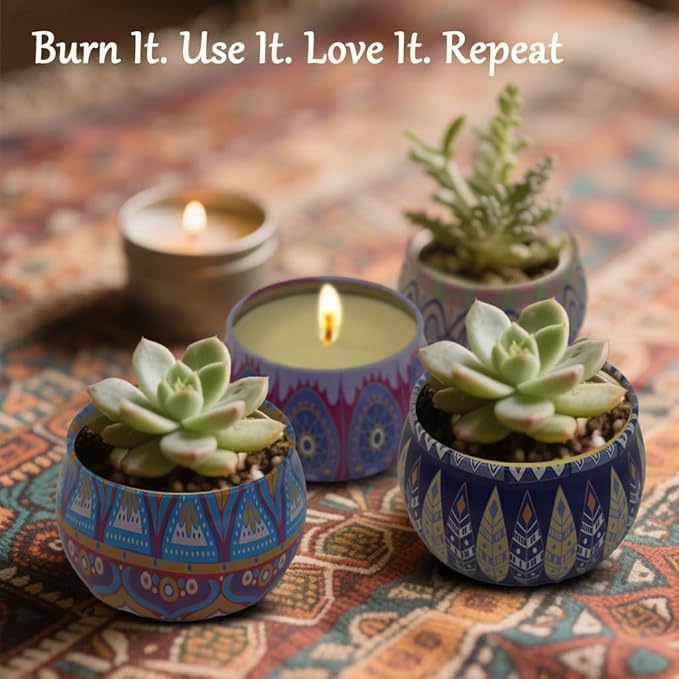 Scented Candles Gift Set for Women - 4 Pack Aromatherapy Candles with 8% Essential Oils, 120H Burn Time, Stress Relief & Relaxation, Soothing, Perfect for Birthday, Christmas, Thanksgiving, Mother