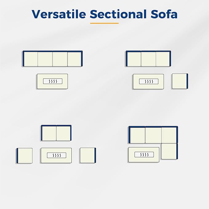 Wisteria Lane Patio Furniture Set for All Wheather, 5 Pieces Wicker Outdoor Furniture Set with Washable Cushions & Fire Pit Table, Oversized Outdoor Sectional for Garden, Poolside, Backyard, Blue