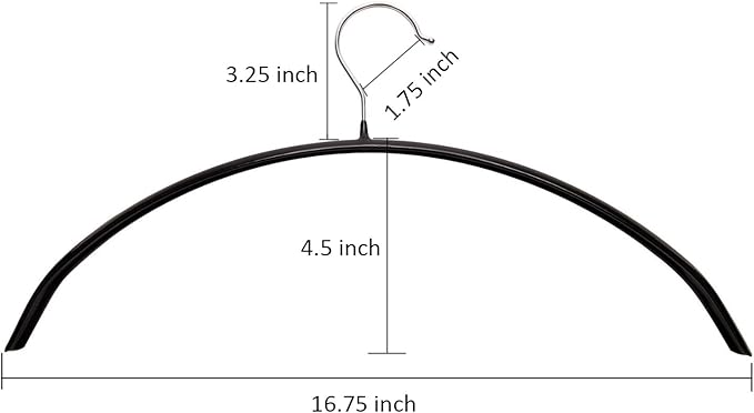 Tosnail 20 Pack Black Super Grippy Slip-Reducing Contour Shirt Hangers, Sweater Hangers, Dimple & Crease Free Hanger Solution - Black