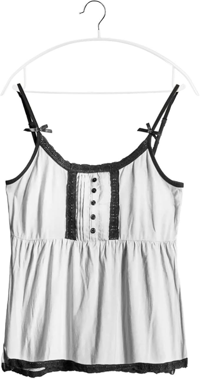 Tosnail 20 Pack Non-Slip Suit Hangers with Pants Bar and Strap Hook, Metal Coat Hangers, Anti-Slip Sweater Shirt Hangers, Dimple & Crease Free Closet Organizer - White