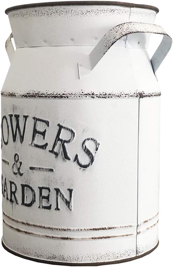 Galvanized Metal Rusty Milk Can Jug Pot for Home,Garden Decoration or Gift
