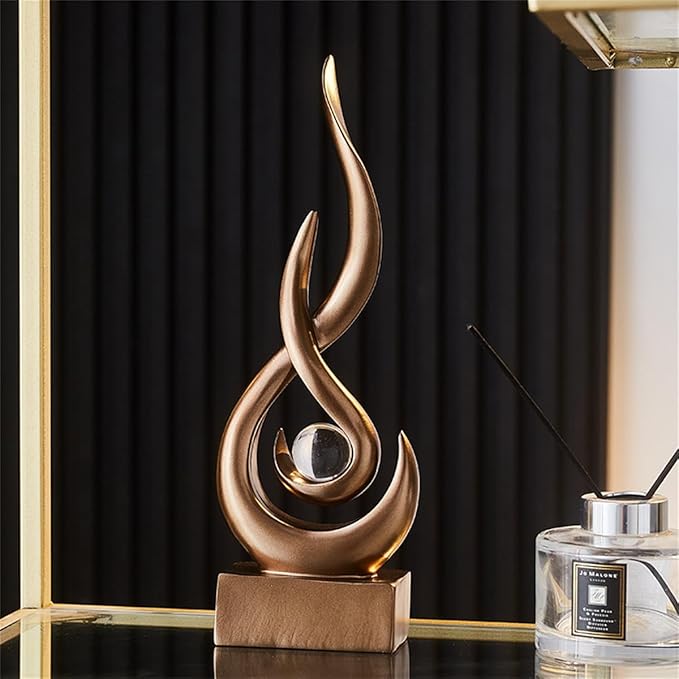 AWNR Abstract Art Deco Decor Statues for Home,Shelves,Table,Living Room, Dining Room,Modern Sculpture Decoraciones of Homes for Sale (Bronze)