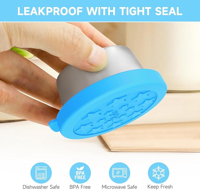 Stainless Steel Condiment Containers with Leakproof Food-grade Silicone Lids, Portion Bento Box and Mini Sauce Container of Kids Lunch to Go for Snack, Dessert, Souffle, Salad Dressing (MIX, 6 Pack)