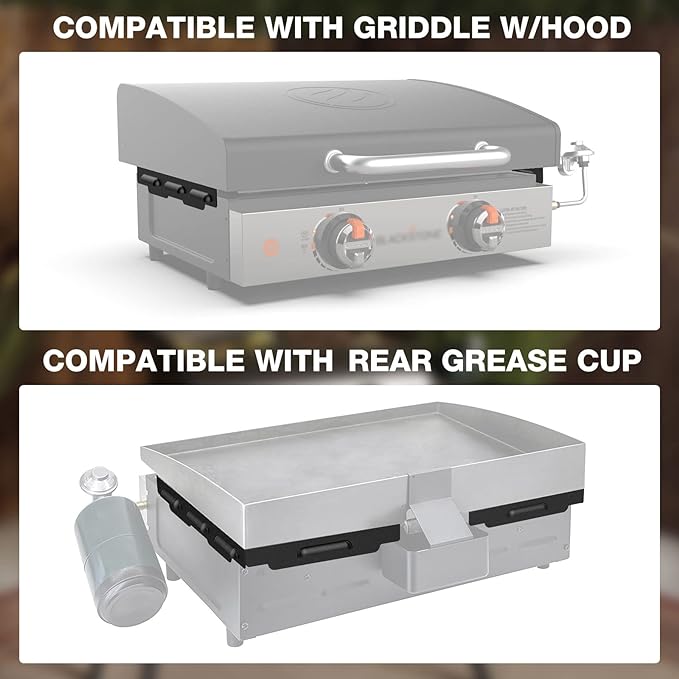 Wind Guards for Blackstone 22 Inch Griddle, Grill Accessories for Griddle Grill and Camping, MeWeBlue 5018 Magnetic Stainless Steel Wind Screens Protect Flame Hold Heat, Compatible with Hood, Black