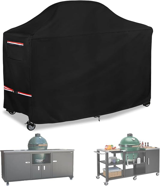 76 Inch Large Green Egg Big Grill Table Cover, Kamado Ceramic BBQ Grill Cover, Waterproof Heavy Duty Outdoor Grill Cover, BBQ Cover, Grill Cart Cover