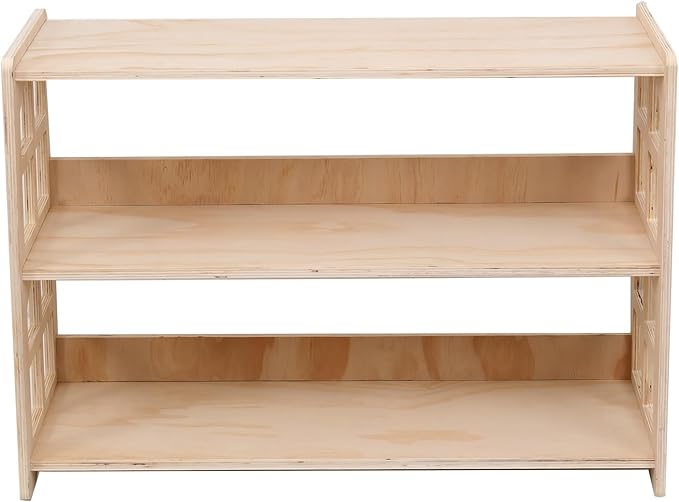 Montessori Bookshelf Toy Shelf Kids Storage Organizer for Toys Book Shelves for Kids Room Sturdy and Safe Toddler Wood Classroom Furniture Bookcases (3Tier)