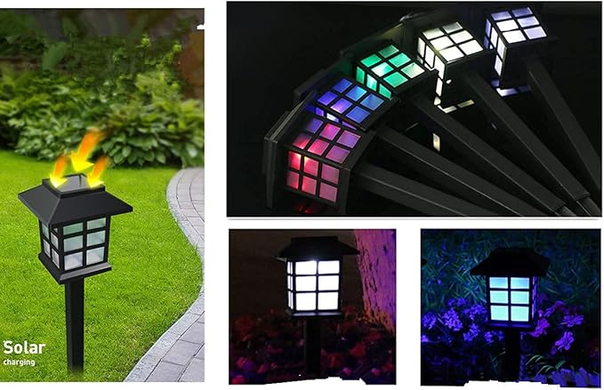 Outdoor Solar Pathway Lights Waterproof 2-Packs Outside LED Decorative Lights Landscape Lighting for Yard Patio Driveway Garden (RGB)
