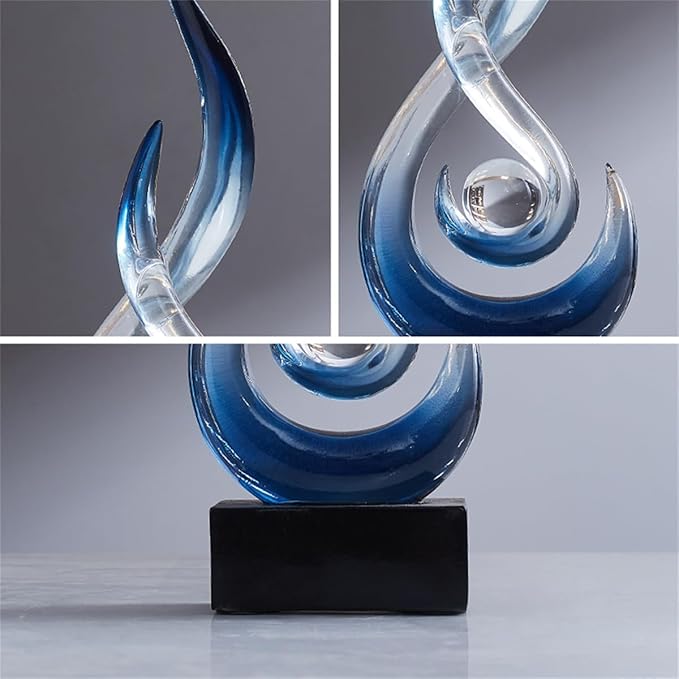 AWNR Abstract Art Deco Decor Statues for Home,Shelves,Table,Living Room, Dining Room,Modern Sculpture Decoraciones of Homes for Sale (Gradient Blue)