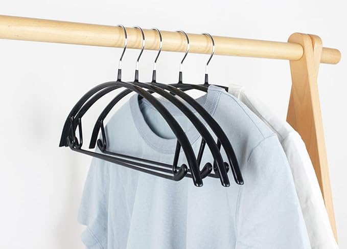 Tosnail 20-Pack Non-Slip Sweater and Pants Hangers, Dimple and Crease Free Hanger for Suit Coat, Shirt, Closet Organizer, Black