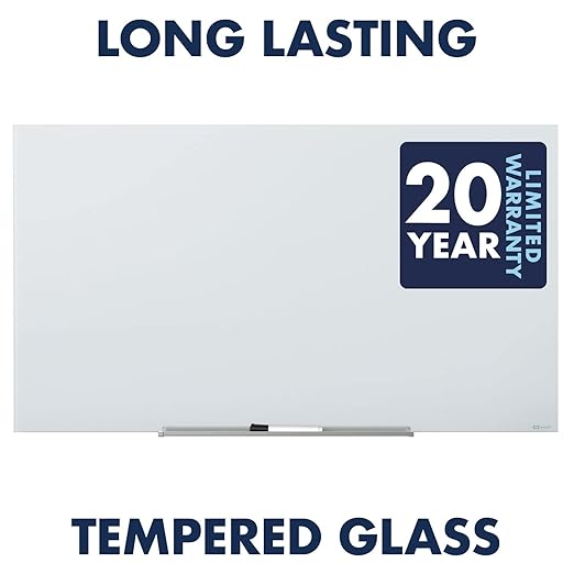 Quartet Glass Whiteboard, Magnetic Dry Erase Board, Wall Mounted Whiteboard for Office, School and Home, 48" W x 48" H, White (Q25F02IMW)