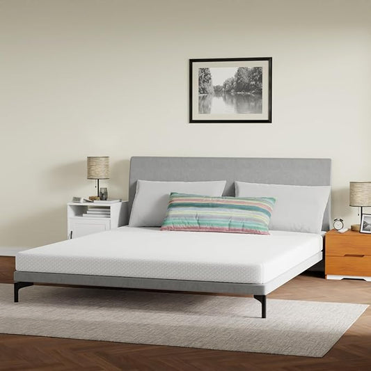 FDW 5 Inch Gel Memory Foam Mattress Medium-Firm Mattress for Pressure Relief & Cooler Sleep Mattress for Kid Adults CertiPUR-US Certified Mattress in a Box,California King