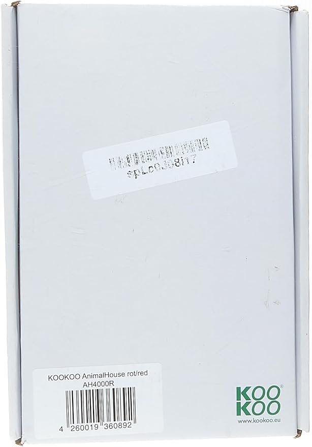 KOOKOO AnimalHouse red, Small Cuckoo Clock with 5 Farm Animals Sounds (Natural Field Recordings)