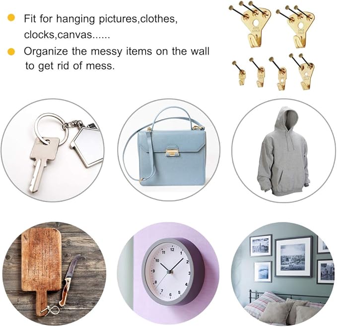 125 Pcs Heavy Duty Picture Hanging Kit With Nails for Wooden/Drywall - Professional Hangers for Canvas, Office Pictures, Clock, House Decoration - Holds 10-100 lbs