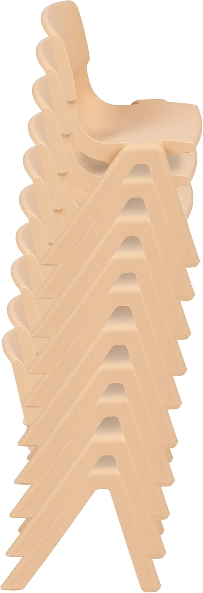 EMMA + OLIVER 2 Pack Natural Plastic Stackable School Chair with 10.5" H Seat, Preschool Chair