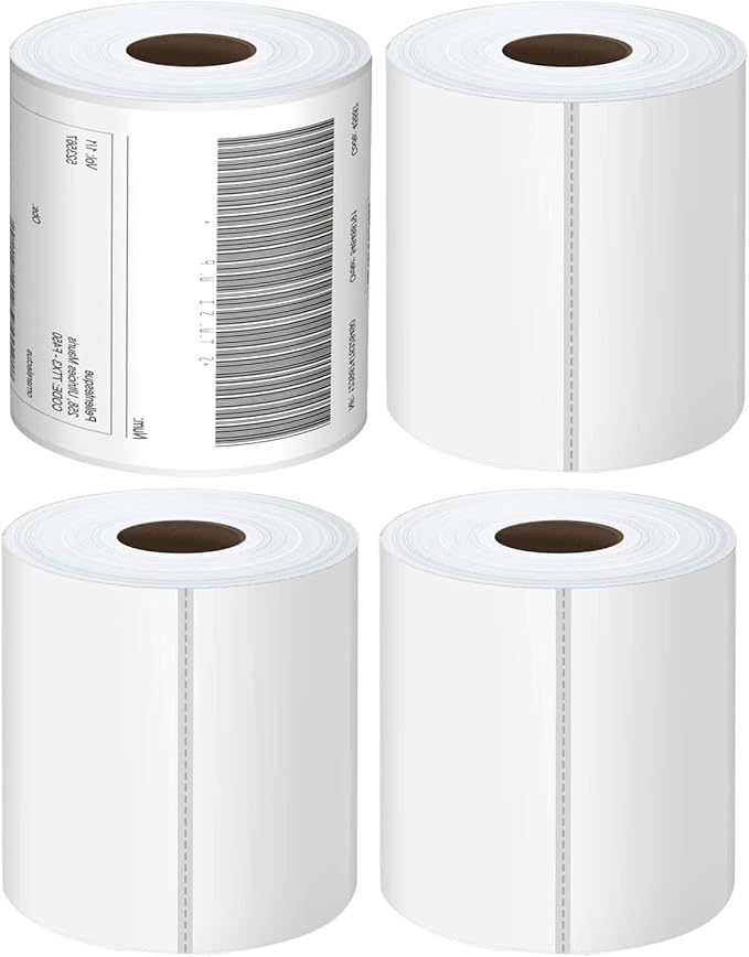 Thermal Labels 4x6 Roll - 1000 Labels, Industrial Labels Direct Thermal Perforated Postage Shipping Label for Rollo, Zebra, MUNBYN and Polono Thermal Printer (NOT for DYMO)