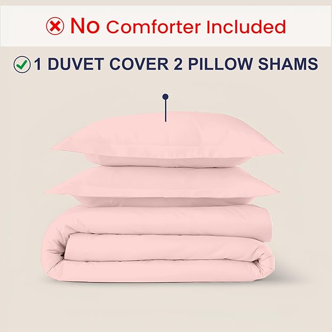 Kotton Culture 120"x120" 3 Pc Super King Plus/Super Oversize King Duvet Cover Set 100% Egyptian Cotton - 600 TC Comforter Cover,Zipper Closure & Corner Ties -Fits Only Extra Large Inserts -Pink Blush