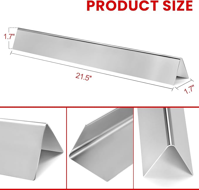 GGC 21" Flavorizer Bars Replacement for Weber 7534 Spirit 200 Series E200 E210 S210 S210 with Side-Controls, Fit for Weber Spirit 500, Genesis Silver A, 5 PCS Stainless Steel Flavor Bars