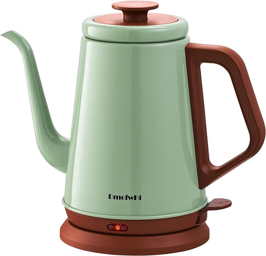 DmofwHi Gooseneck Electric Kettle(1.0L), 100% Stainless Steel BPA Free Classic Pour Over Coffee Kettle | Tea Kettle - Green