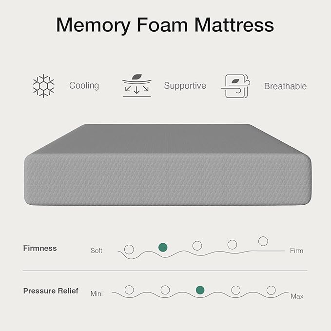 Novilla Full Size Mattress 14 Inch, Cooling Memory Foam Mattress Full with Enhanced Airflow, Pressure Relief & Durable Support, CertiPUR-US Certified Full Mattresses in a Box with Breathable Fabric