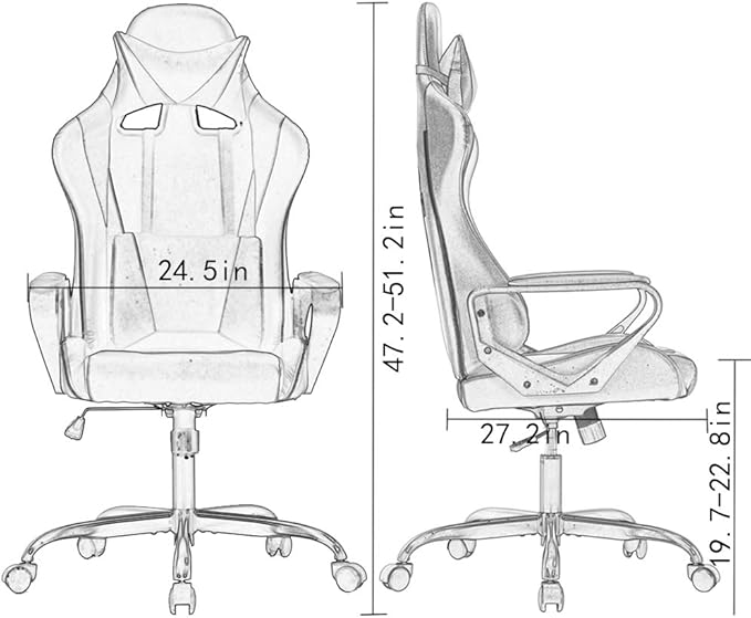 BestOffice Gaming Chair Office Chair Ergonomic Desk Chair Racing Style Gaming Chair with Lumbar Support, Swivel Rolling Base, and Comfortable Padded Seat for Women and Men