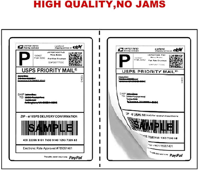 RyhamPaper Shipping Labels with Round Corner, 8.5 x 5.5 Inches Half Sheet Self Adhesive Shipping Address Labels for Laser and Inkjet Printer, 200 Labels