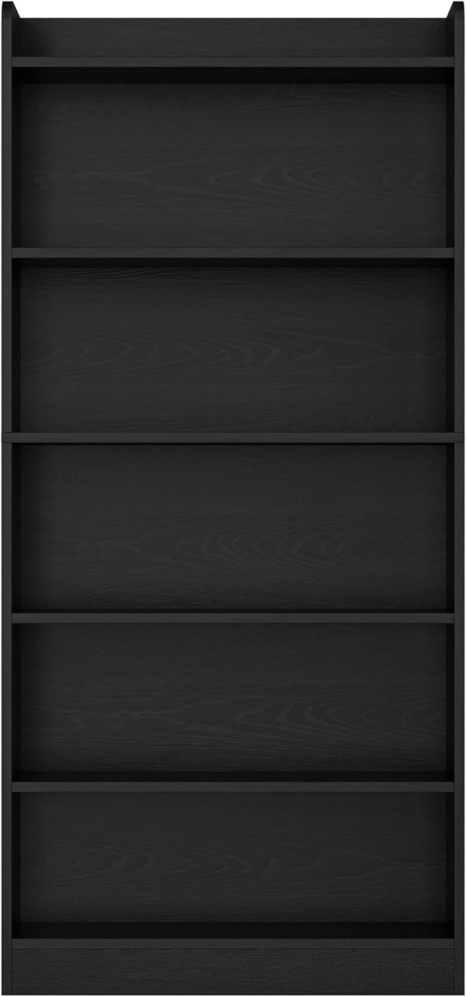 Yaheetech 6-Tier Open Bookcase and Bookshelf, Modern Simple Floor Standing Display Storage Shelves with Top Open Compartment for Home Office, Living Room, Bed Room - Black