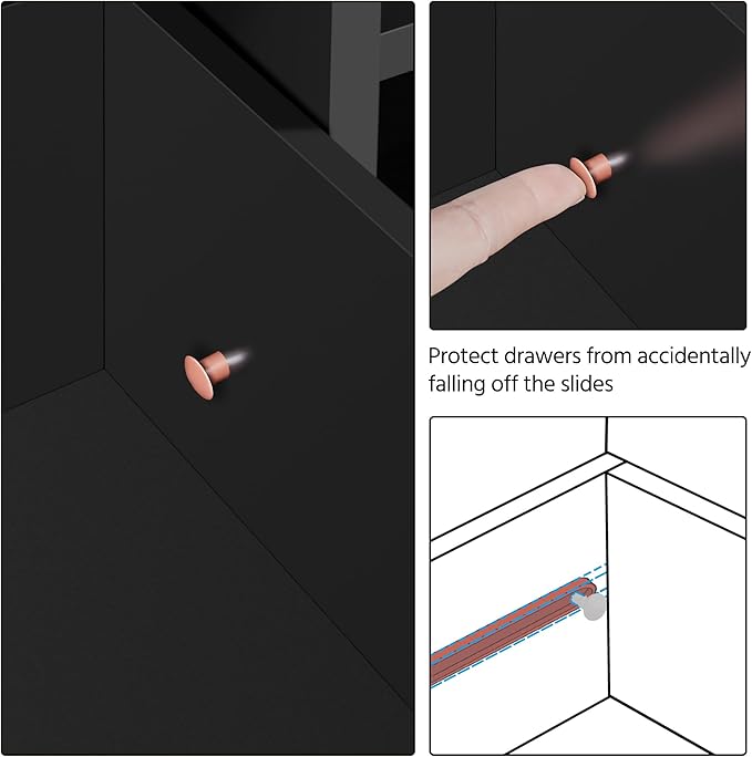 Yaheetech Wooden Storage Cabinet, Bathroom Storage Organizer with 4 Drawers & 1 Cupboard, Freestanding Cabinet Table for Bathroom, Entrance Area, Kitchen, Black