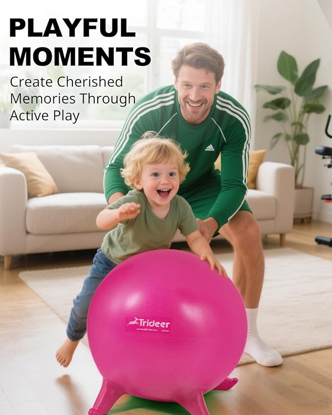 Trideer Flexible Seating for Classroom Elementary, Yoga Ball Chairs for Kids, Wobble Chair of School Supplies for Sensory Kids, Student Desk Chairs for Homeschool (Pink, 55cm)