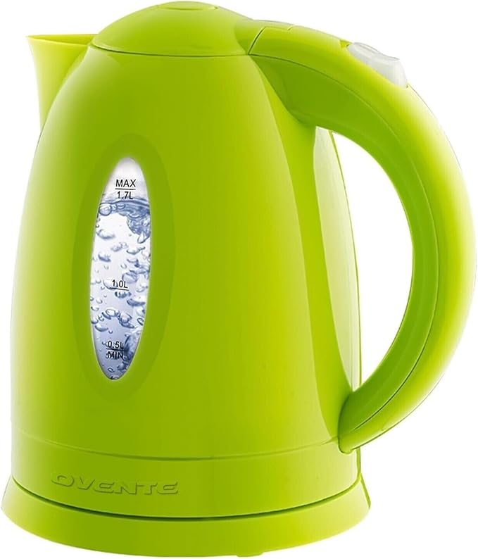 OVENTE Electric Kettle, 1.7L Fast Boiling Water Heater for Coffee or Tea, BPA Free with Water Level Gauge, Auto Shut-Off, Boil-Dry Protection, Indicator Light and Removable Filter, Green KP72G