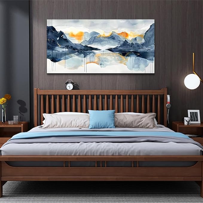 FUHAIHUA Canvas Wall Art For Living Room Large Wall Decor For Office Bedroom Home Decorations Minimalism Abstract Paintings Watercolor Ink Pictures Artwork Aesthetic Room 24x48 In