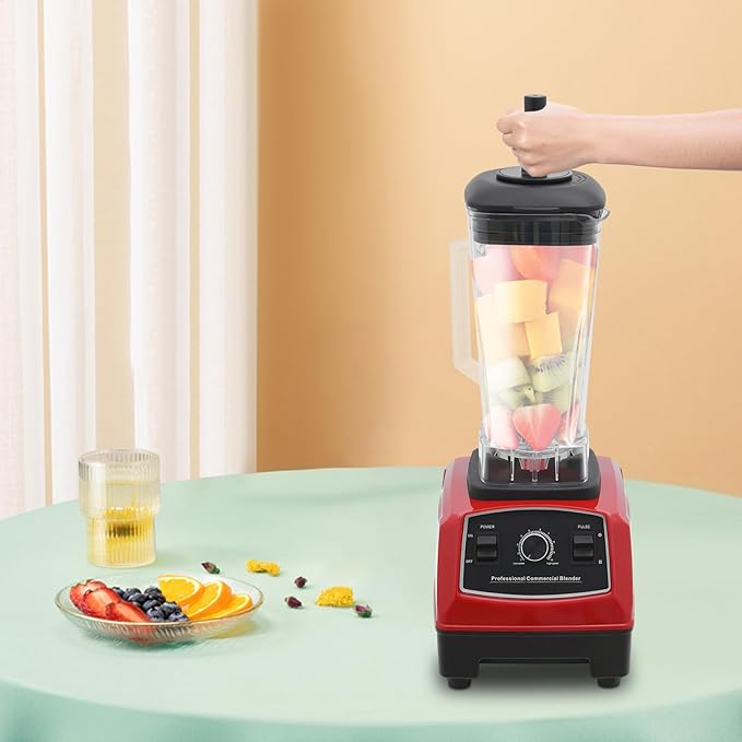 Eapmic Professional Blender, 2000ml Capacity, 2200W Power, 45000RPM Speed, Red Color, Smoothies and Shakes