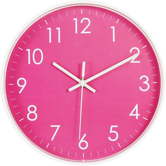 10-Inch Modern Simple Wall Clock Indoor Silent Non-Ticking Quartz Quiet Sweep Movement Battery Operated Wall Clock for Office/Kitchen/Bedroom/School Decorative
