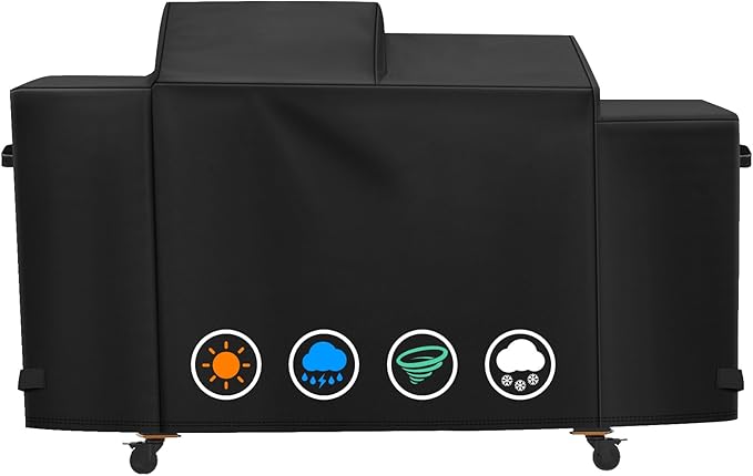 Heavy Duty 600D Polyester Cover Compatible with Pit Boss Charleston 1020 Pellet Grill Gas Griddle Combo PB1020NX Wood Pellet Grill with Handles, All Weather Protection Waterproof Cover