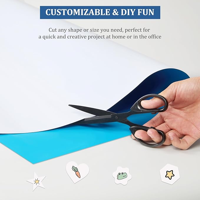 Magnetic Dry Erase whiteboard Paper with self Adhesive Backing Adhesive, 48“ x 36”, Easy to Write and Clean, for Kids Home playroom Office, Peel and Stick Wallpaper.