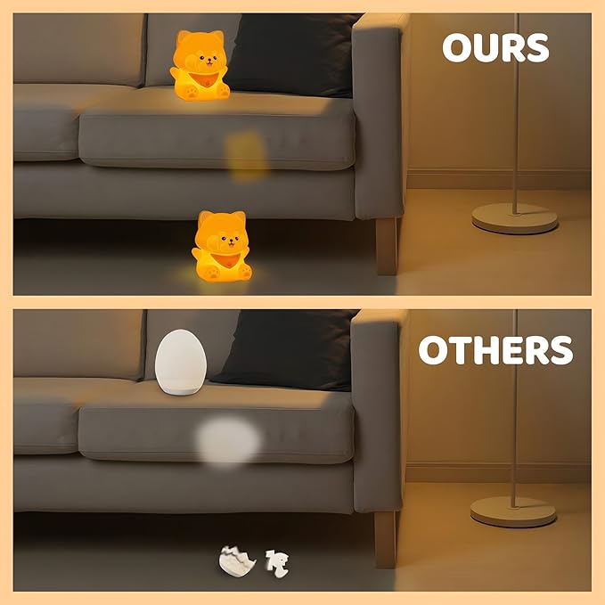 Cute Red Panda Night Light,Rechargeable Lamp for Kids Room with Timer,Cute Stuff Desk Decor Dimmable Touch Silicone Animal Night Light for Kids,Squishy Lamp for Baby Nursery Bedroom