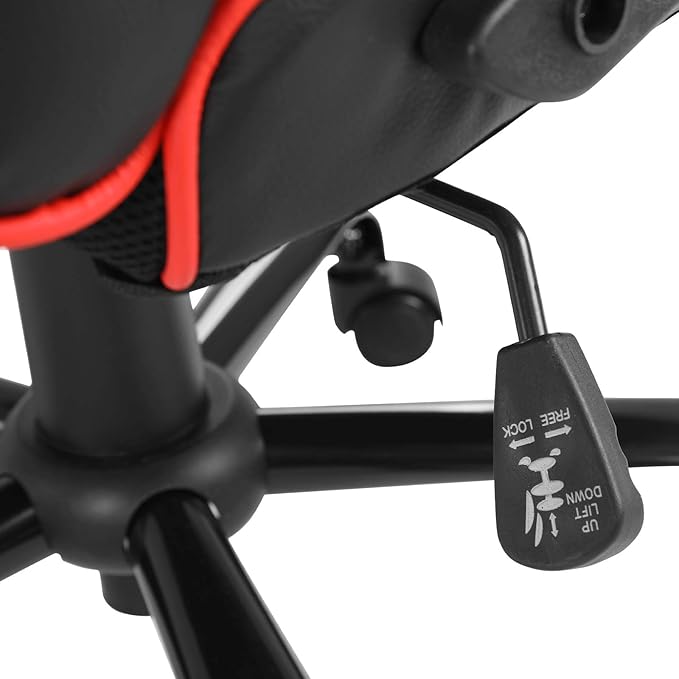 Modern-Depo Gaming Chair for Teenagers Juniors, Swivel Ergonomic Desk Chair, Height Adjustable Student Racer Chair, Blue Red