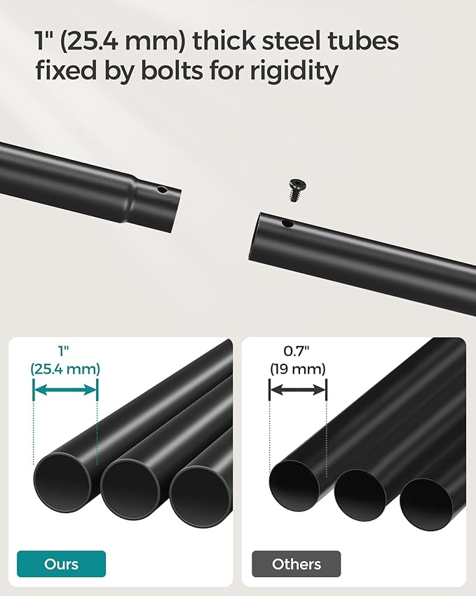 SONGMICS Double Rods Clothes Rack with Wheels, Clothing Rack for Hanging Clothes, Heavy Duty Garment Rack with Mesh Storage Shelf, 2 Brakes, Each Top Rail Holds up to 77 lb, Black UHSR26BKV1