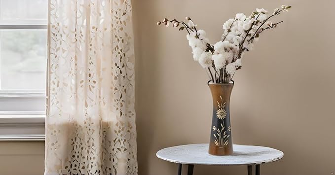 Aeravida Natural Flower Mango Tree Wood Flower Table Floor Vase, 8 inch | Modern Farmhouse Home Décor | Living Room Home Decoration