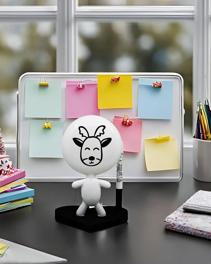 Dry Erase Board - TITTO in Love, Draw Your Ideas - Ceramic Doll - Black Office Design Desk - Coworkers Office Gift - Home Gift (Black)