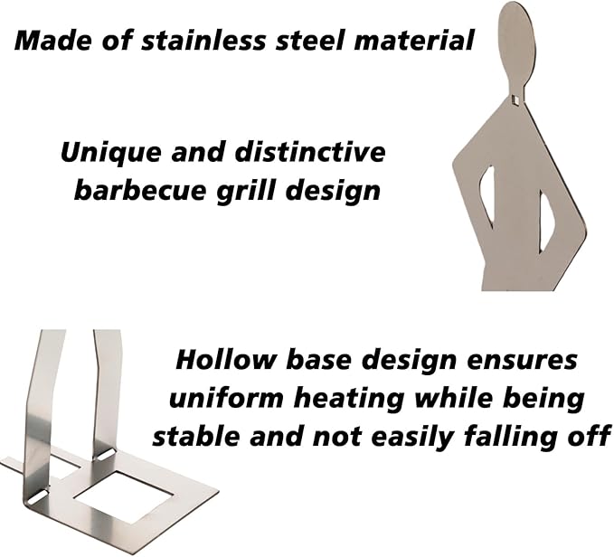 2025 Stainless Steel BBQ Sausage Holder – New Creative Standing Man Sausage Rack, Funny Shape Metal Hot Dog Grill Holder, Hot Dog Roasting Sticks for Outdoor Camping (2 PCS)