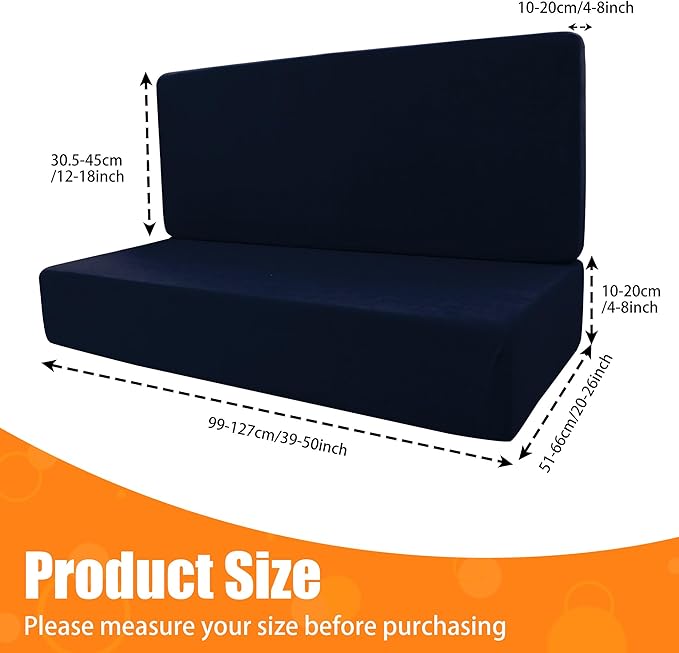 Rv Dinette Cushion Covers,Printing Stretchable Camper Cushion Cover,RV Cushion Slipcover,Rv Couch Cover Replacement for RV Camper Car Bench,2 Backrest Covers and 2 Bench Covers (Navy Blue)