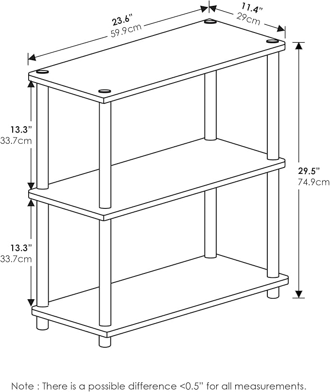 Furinno Turn-N-Tube Display Rack, 3-Tier Single, Beech