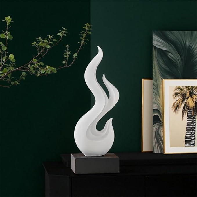 AWNR Abstract Art Deco Decor Statues for Home,Shelves,Table,Living Room, Dining Room,Modern Sculpture Decoraciones of Homes for Sale (White)