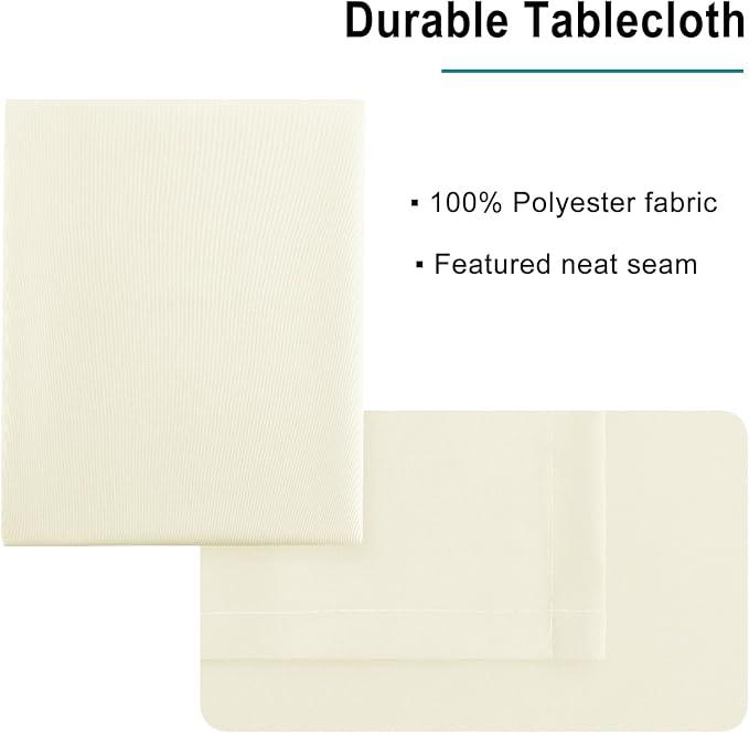 Hiasan Champagne Square Tablecloth - Waterproof and Spillproof Washable Fabric Table Cloth for Dining Room Kitchen, 60 x 60 Inch