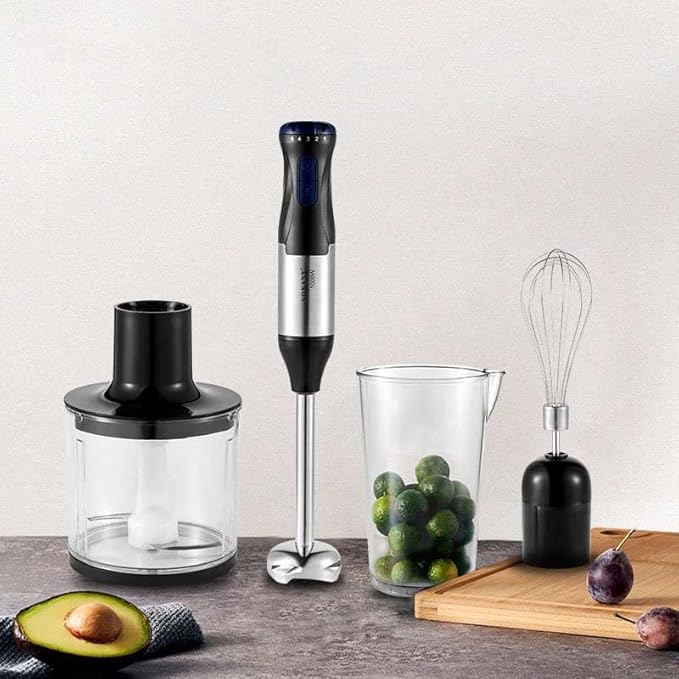 4-in-1 Electric Blender, Hand Beater 700ML Capacity, Meat Grinder 500ML Capacity, Stainless Steel