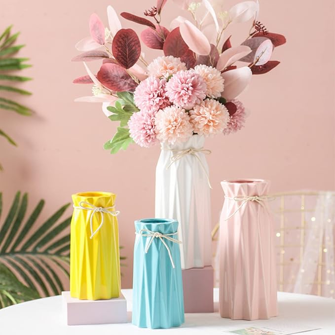 Ceramic Vase Decor for Pampas Grass Flowers Vases for Modern Home Decor, Yellow Tall Vase for Living Room Bedroom Bathroom Kitchen Office Wedding Table Shelf Farmhouse Minimalist Decor