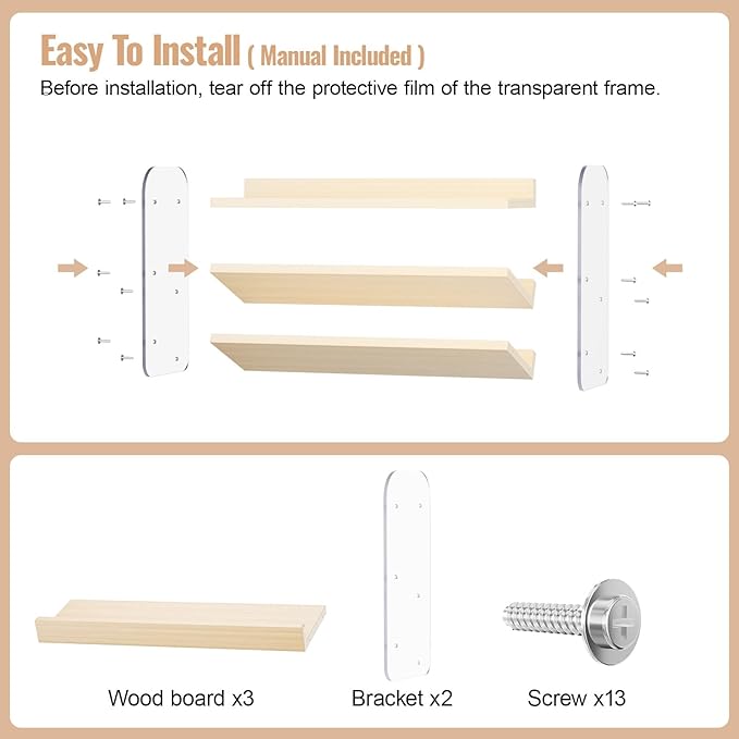 MUDEELA Clear Spice Rack Organizer for Cabinet, 3 Tiered Vertical Spice Shelf, Wooden Material, Seasoning Organizer for Countertop, Kitchen, Pantry, Freestanding, 13.3" W × 11.2" H (No Jars Included)